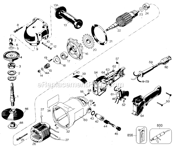 Black and Decker 6112 Type 2 HD Sander 4800 RPM Page A Diagram