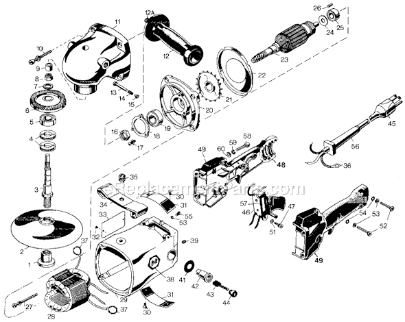 Black and Decker 6124 Type 1 HD Polisher 2300 RPM Page A Diagram