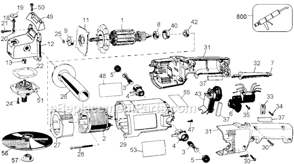 Black and Decker 6138 Type 102 7/9 Electric Sander / Polisher Page A Diagram