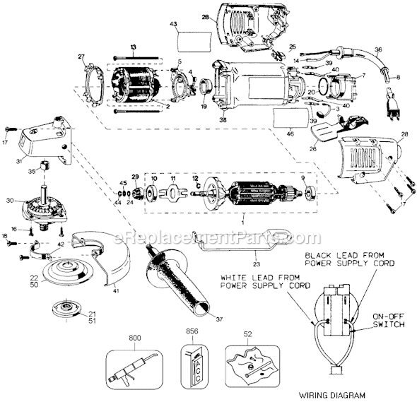 Black and Decker 6147 Type 100 4 1/2 Sander / Grinder Page A Diagram