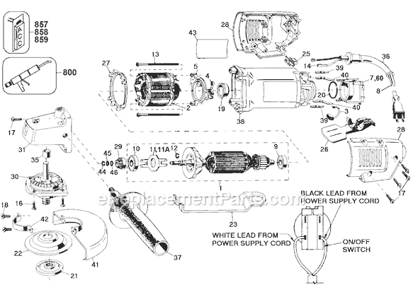 Black and Decker 6247 Type 100 4 Angle Grinder Page A Diagram