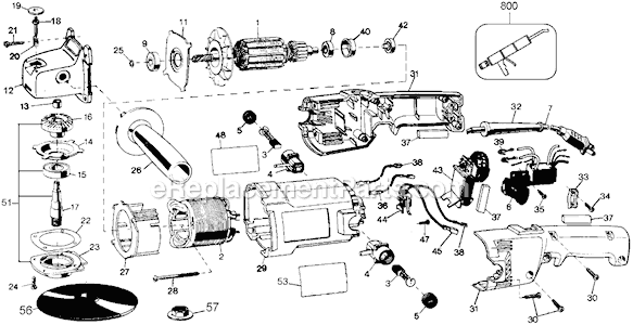 Black and Decker 6943 Type 100 ET1475 7 Electric Polisher Page A Diagram