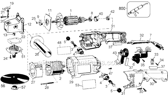 Black and Decker 6943 Type 102 ET1475 7 Electric Polisher Page A Diagram