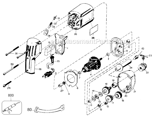Black and Decker 7204 Type 2 1/2 In Drill Page A Diagram