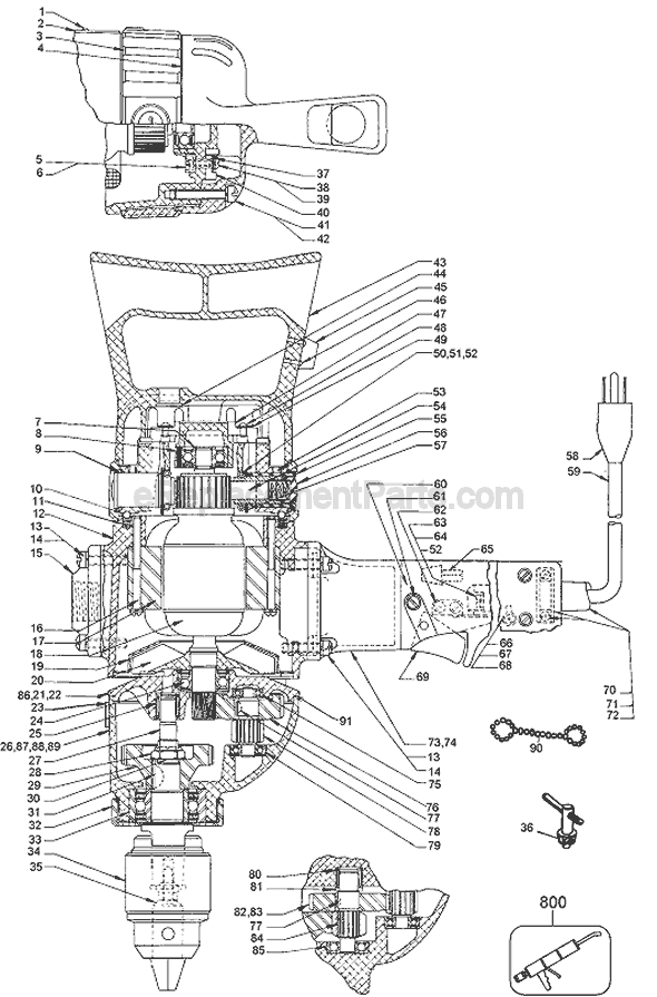 Black and Decker 729 Type 3 Drill Page A Diagram