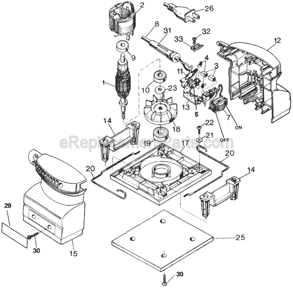 Black and Decker 7441 Type 2 Sander Page A Diagram