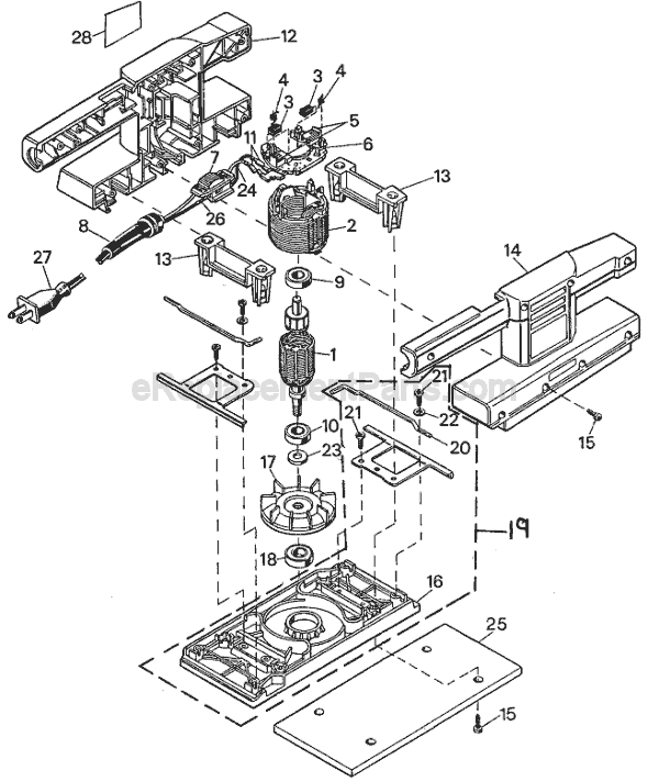 Black and Decker 7448 Type 2 Sander Page A Diagram