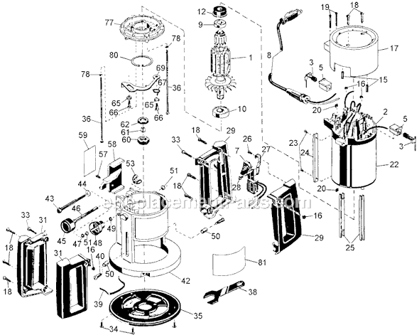 Black and Decker 7612 Type 2 Router Page A Diagram