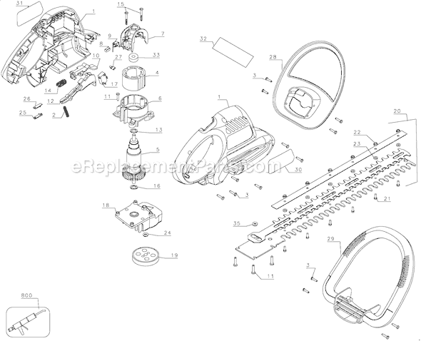 Black and Decker 79973 Type 1 18 Hedge Trimmer Page A Diagram