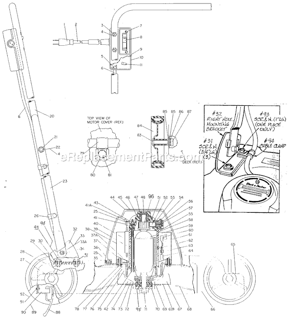 Black and Decker 8000 Type 2 18 Single Mower 115 Volt Page A Diagram