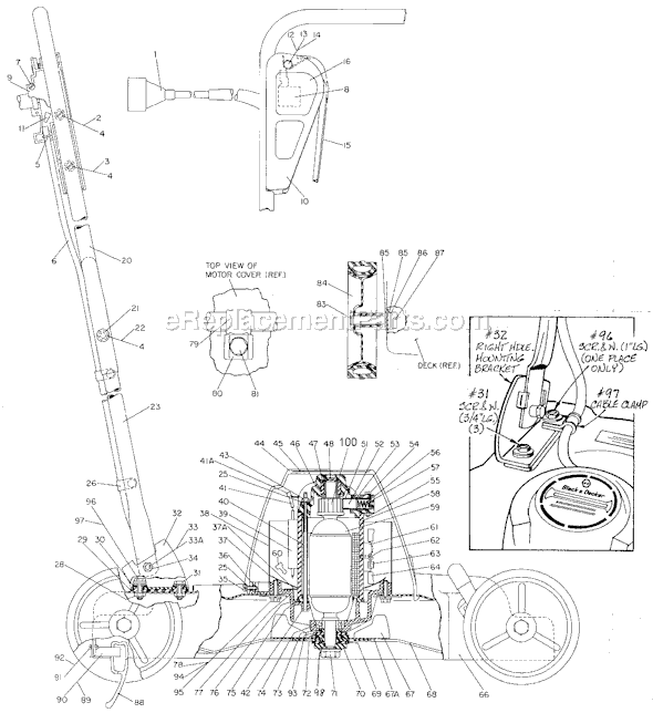 Black and Decker 8000 Type 4 18 Single Mower 115 Volt Page A Diagram
