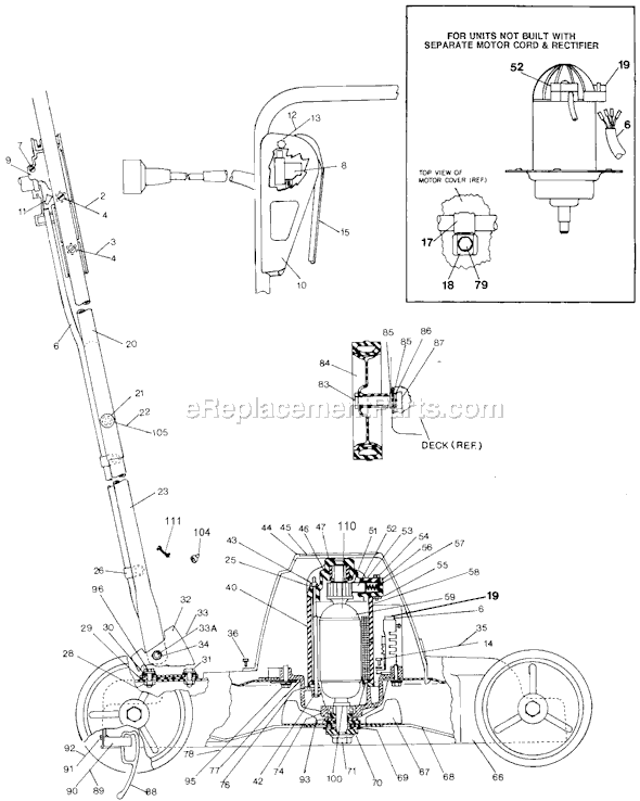Black and Decker 8000 Type 9 18 Single Mower 115 Volt Page A Diagram
