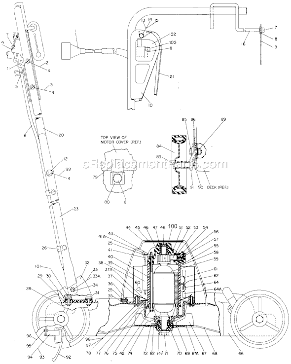 Black and Decker 8008 Type 3 Deluxe 18 Lawn Mower Page A Diagram