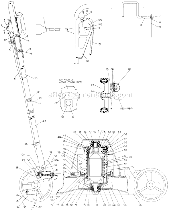 Black and Decker 8008 Type 4 Deluxe 18 Lawn Mower Page A Diagram