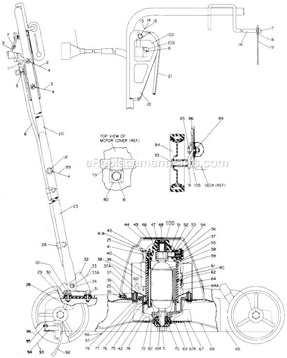 Black and Decker 8008 Type 5 Deluxe 18 Lawn Mower Page A Diagram