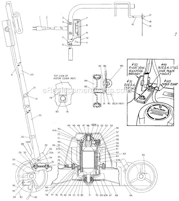 Black and Decker 8010 Type 3 18 Deluxe Mower 115 Volt Page A Diagram