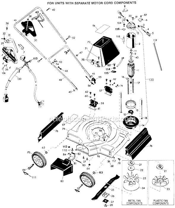 Black and Decker 8019 Type 1 18 Lawn Mower Flipover Handle Page A Diagram