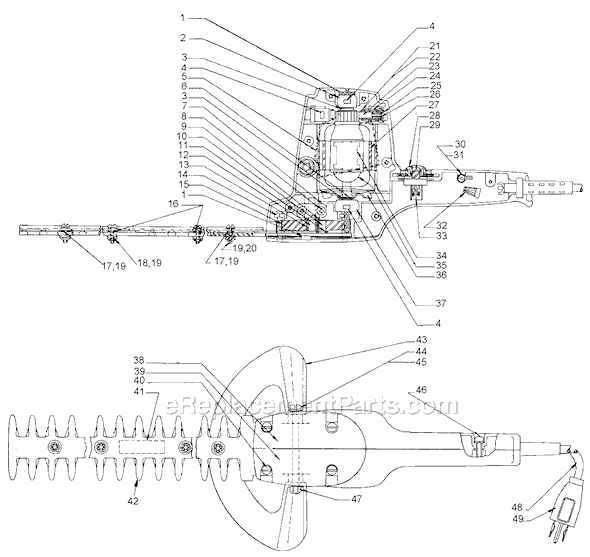 Black and Decker 8110 Type 21 Hedge Trimmer Page A Diagram