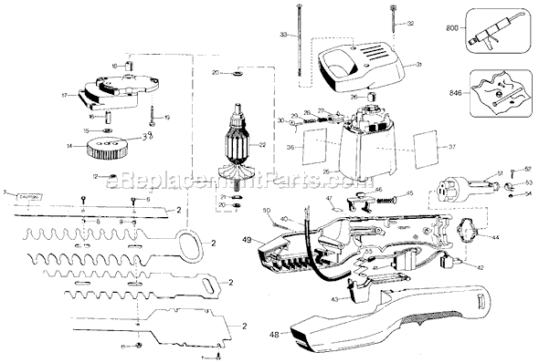 Black and Decker 8114 Type 21 Shrub and Hedge Trimmer Page A Diagram