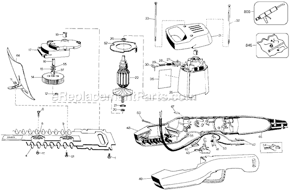 Black and Decker 8115-04 Type 2 Hedge Trimmer Page A Diagram