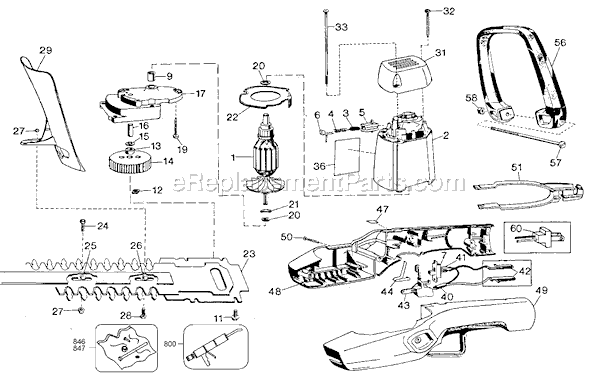 Black and Decker 8134 Type 3 Deluxe Hedge Trimmer Page A Diagram