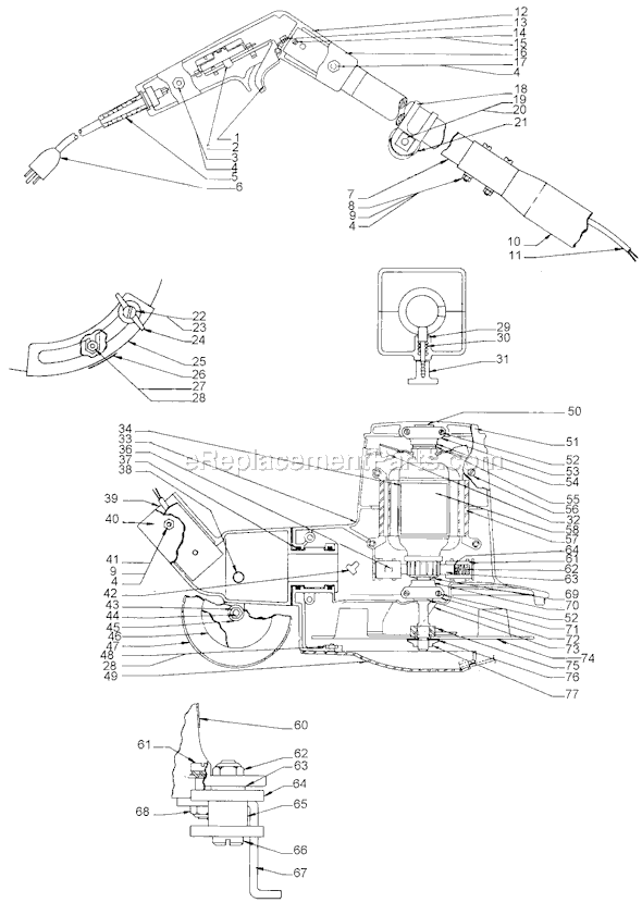 Black and Decker 8220 Type 1 Lawn Trimmer Page A Diagram