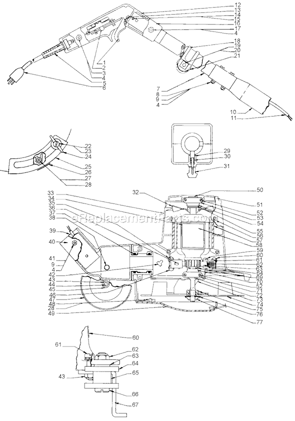 Black and Decker 8220 Type 31 Lawn Trimmer Page A Diagram