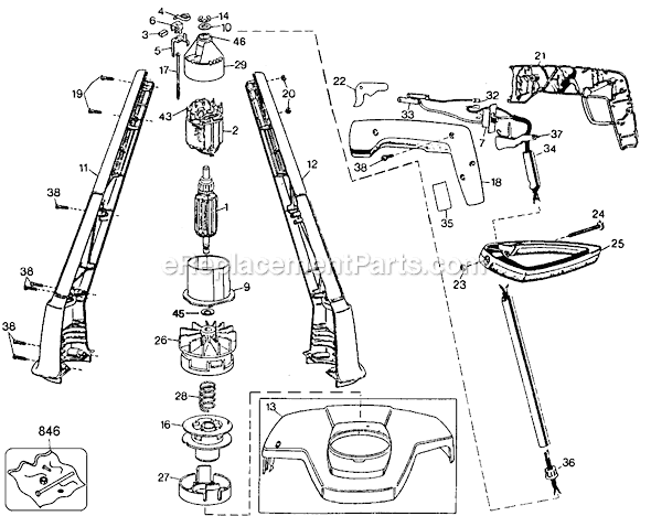 Black and Decker 82312 Type 2 12 Bump Feed Weed Trimmer Page A Diagram