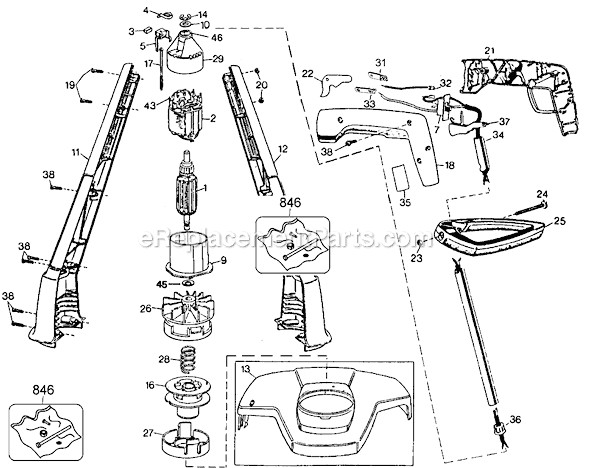 Black and Decker 82312 Type 3 12 Bump Feed Weed Trimmer Page A Diagram
