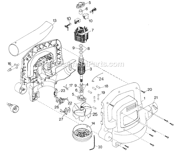 Black and Decker 82410 Type 1 Blower / Vacuum - Basic Page A Diagram