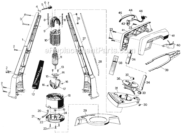 Black and Decker 8251 Type 11 Command Feed String Trimmer Page A Diagram
