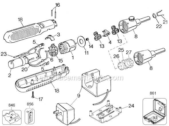 Black and Decker 9018 Type 1 Cordless Screwdriver Page A Diagram