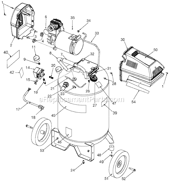 Black and Decker 919-72432 Type 2 6.0 Horse Power 30 Gallon Compressor Page A Diagram