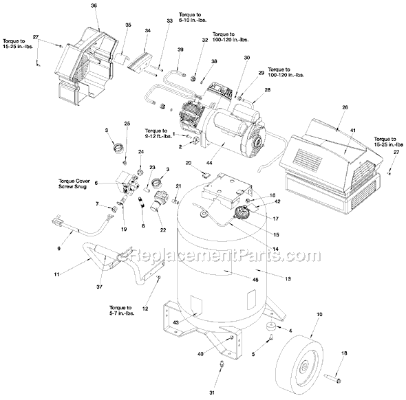 Black and Decker 919-72550 Type 1 3.5 Horse Power 25 Gallon Compressor Page A Diagram