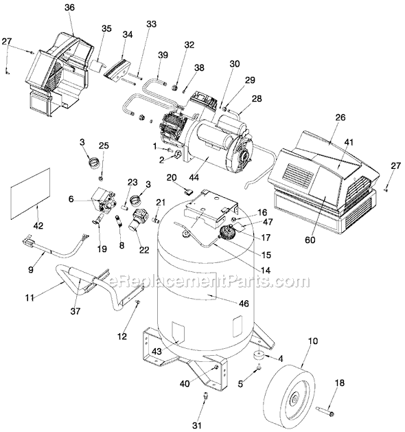 Black and Decker 919-72550 Type 2 3.5 Horse Power 25 Gallon Compressor Page A Diagram