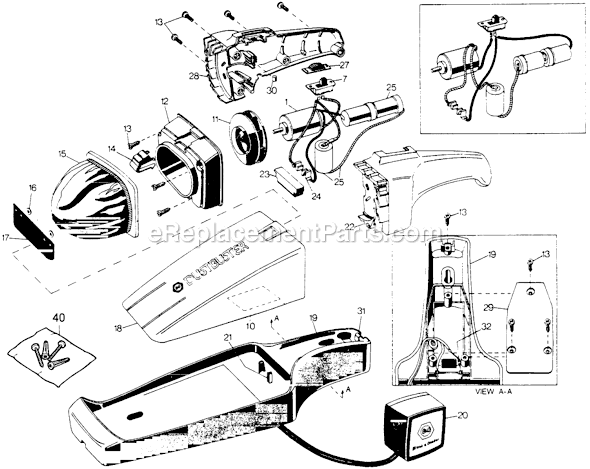 Black and Decker 9330 Type 1 Dustbuster Page A Diagram