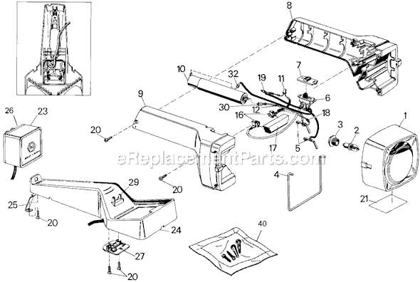 Black and Decker 9360 Type 1 Spotlighter Page A Diagram