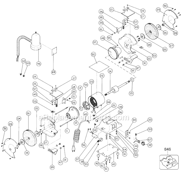 Black and Decker 9407 Type 2 Bench Grinder Page A Diagram