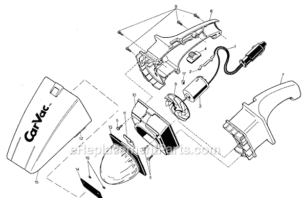 Black and Decker 9509 Type 2 Car Vacuum Page A Diagram