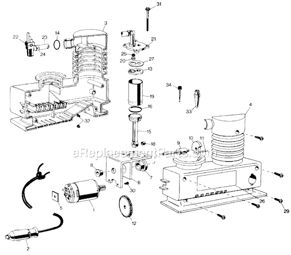 Black and Decker 9515 Type 1 Inflator-200 Page A Diagram