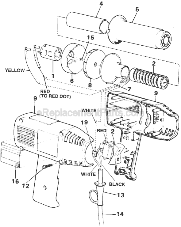 Black and Decker 9756 Type 1 Heat Gun Page A Diagram