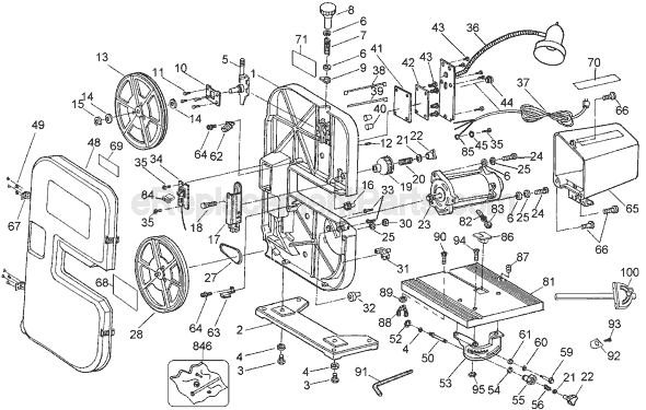 Black and Decker BS700 Type 1 Band Saw Page A Diagram