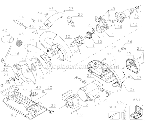 Black and Decker C2020 Type 1 6-1/2 Circular Saw Page A Diagram
