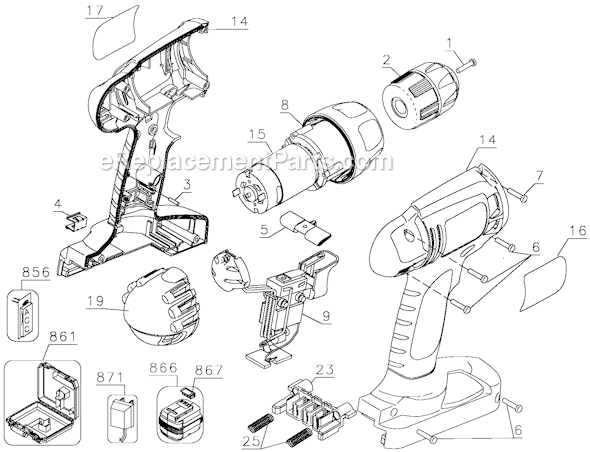 Black and Decker CD120S Type 3 12 Volt Drill Page A Diagram