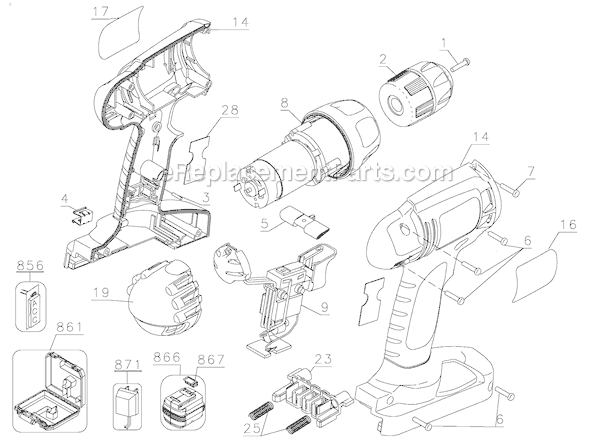Black and Decker CD18SFRK Type 3 18V Cordless Drill Page A Diagram