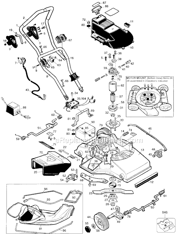 Black and Decker CM500 Type 1 18 Cordless Mower Page A Diagram