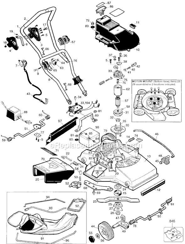 Black and Decker CM500 Type 3 18 Cordless Mower Page A Diagram