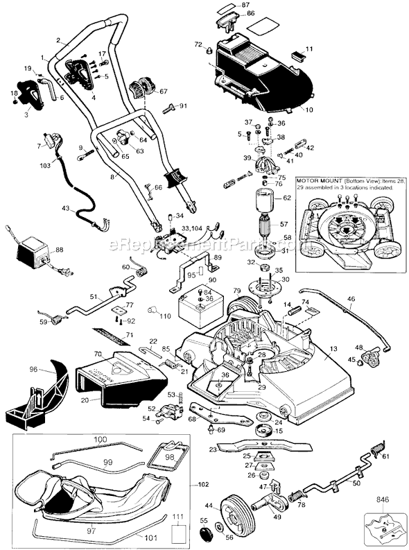Black and Decker CMM750 Type 2 Cordless Mulch Mower Page A Diagram