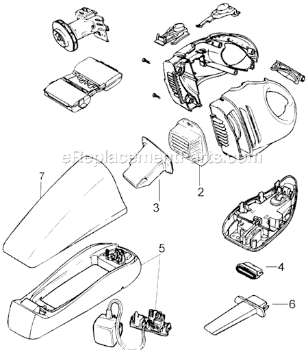 Black and Decker CWV9630 Type 1 9.6 Volt Hand Vacuum Page A Diagram