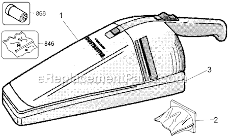 Black and Decker DB100 Type 1 2.4 Volt Cordless Hand Vacuum Page A Diagram
